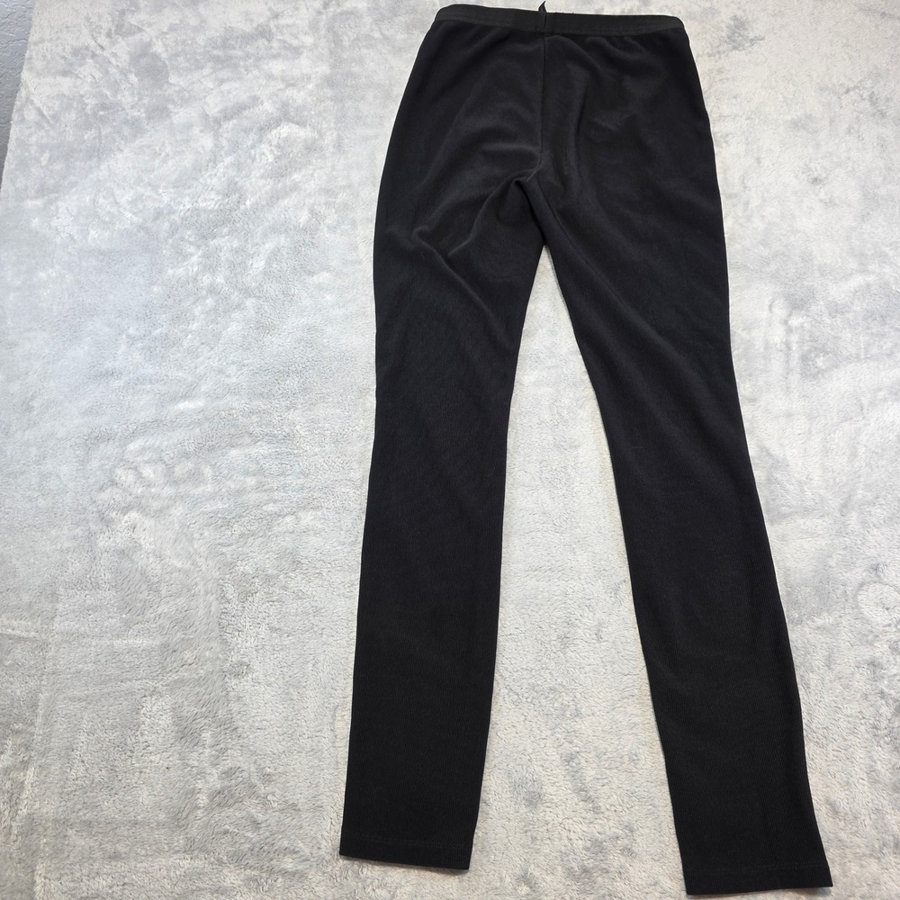 BCBGMAXAZRIA‎ Women Small Black Leggings Faux Leather Ribbed Panel Moto - Picture 9 of 10